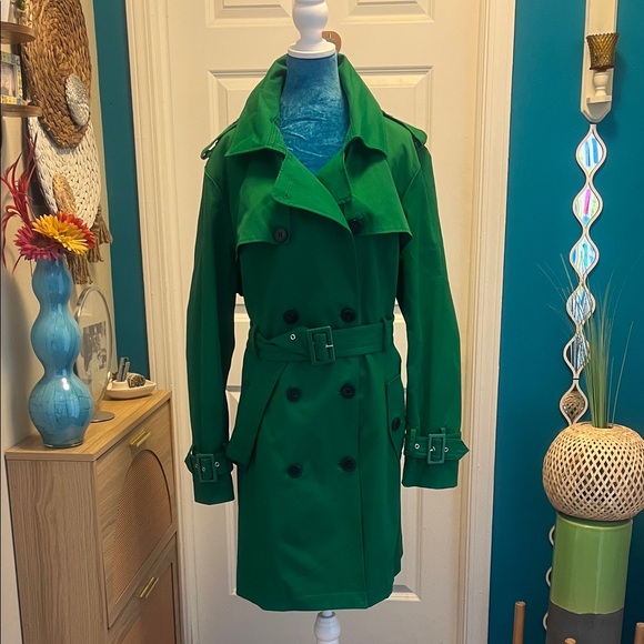 New York & Company Jackets & Blazers - New York & Company Vibrant Green Trench Coat